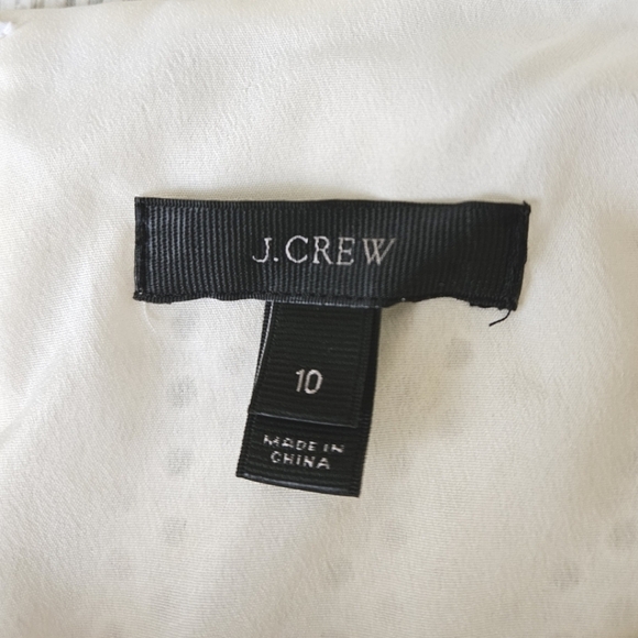 J. Crew Cotton Eyelet Dress with Short Sleeve Detail in White and Cream Sz 10 - Picture 7 of 13